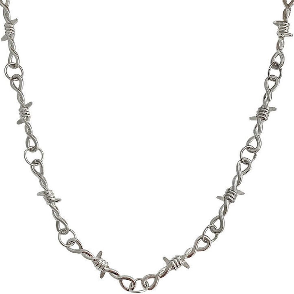 Unisex Gothic Thorns Choker Necklace for Men Women Personalized Punk Hip Hop Hea
